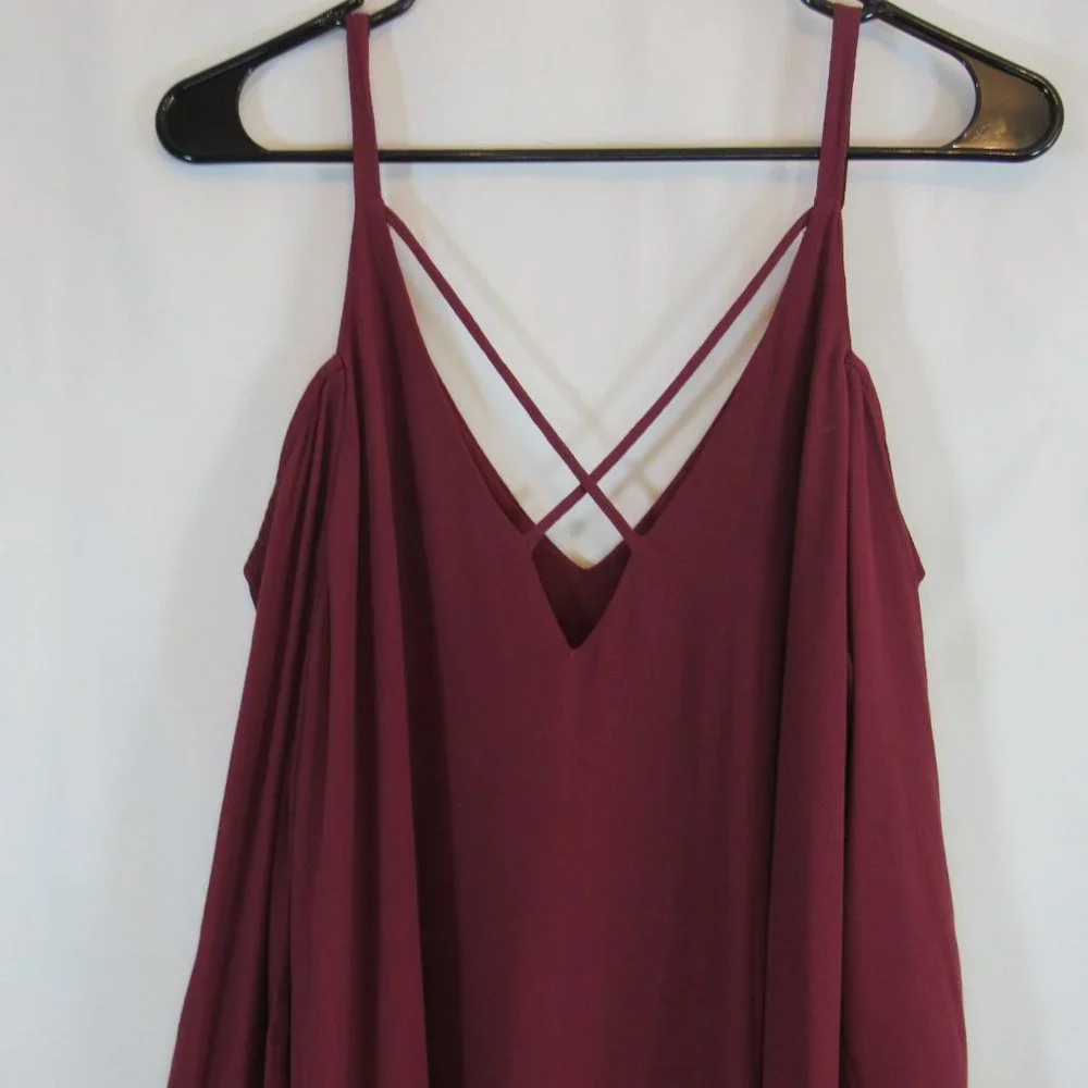 astr the label Burgundy Cold Shoulder Bell Sleeves Dress - Picture 9 of 10